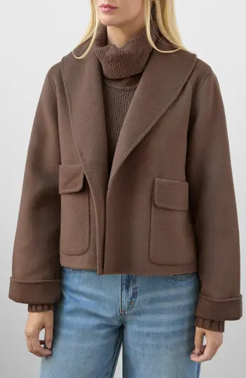 Splendid x @cellajaneblog Crop Icon Coat in Truffle at Nordstrom Rack, Size Large | Nordstrom Rack
