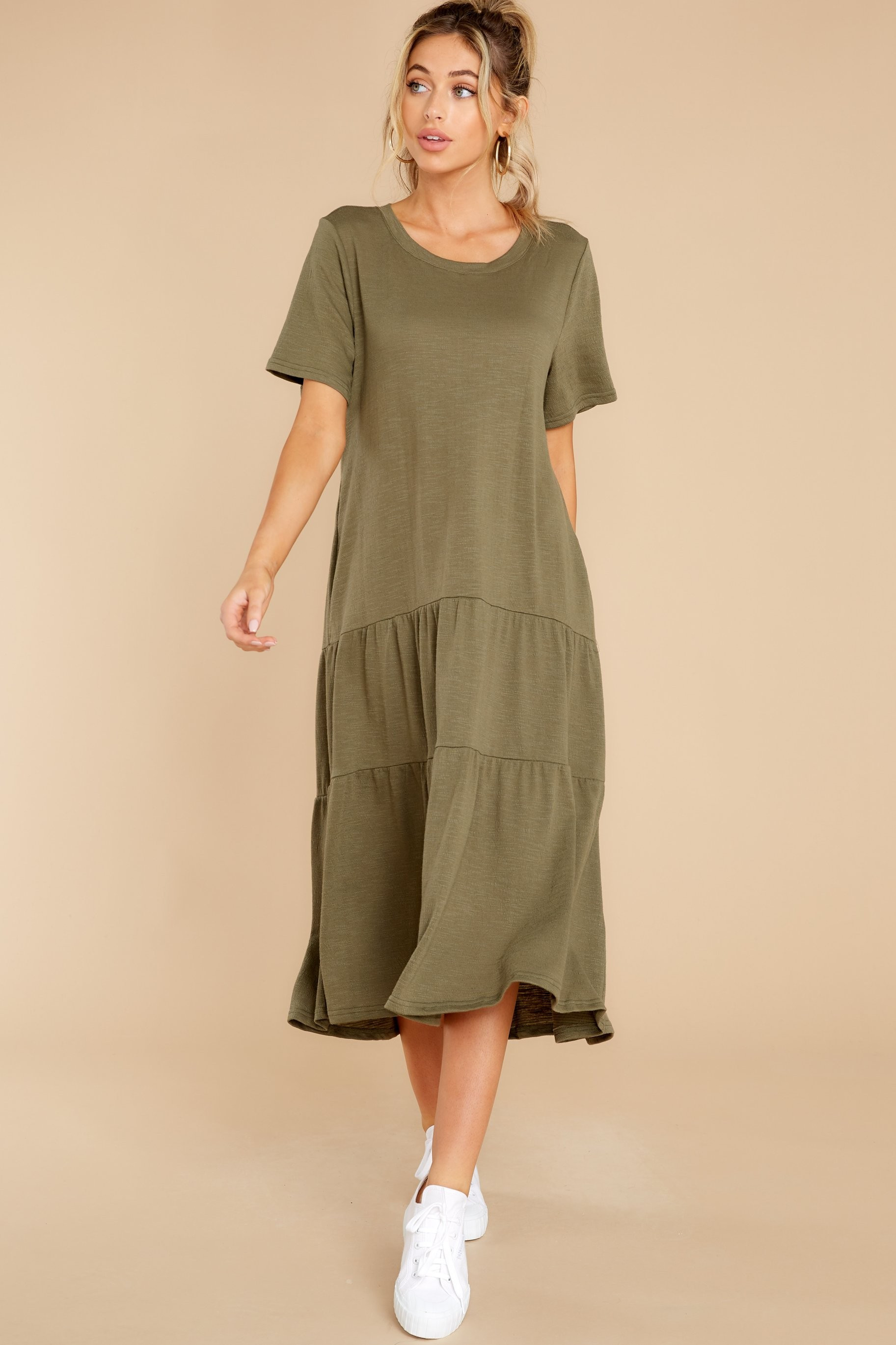 Simply Casual Olive Green Maxi Dress | Red Dress 