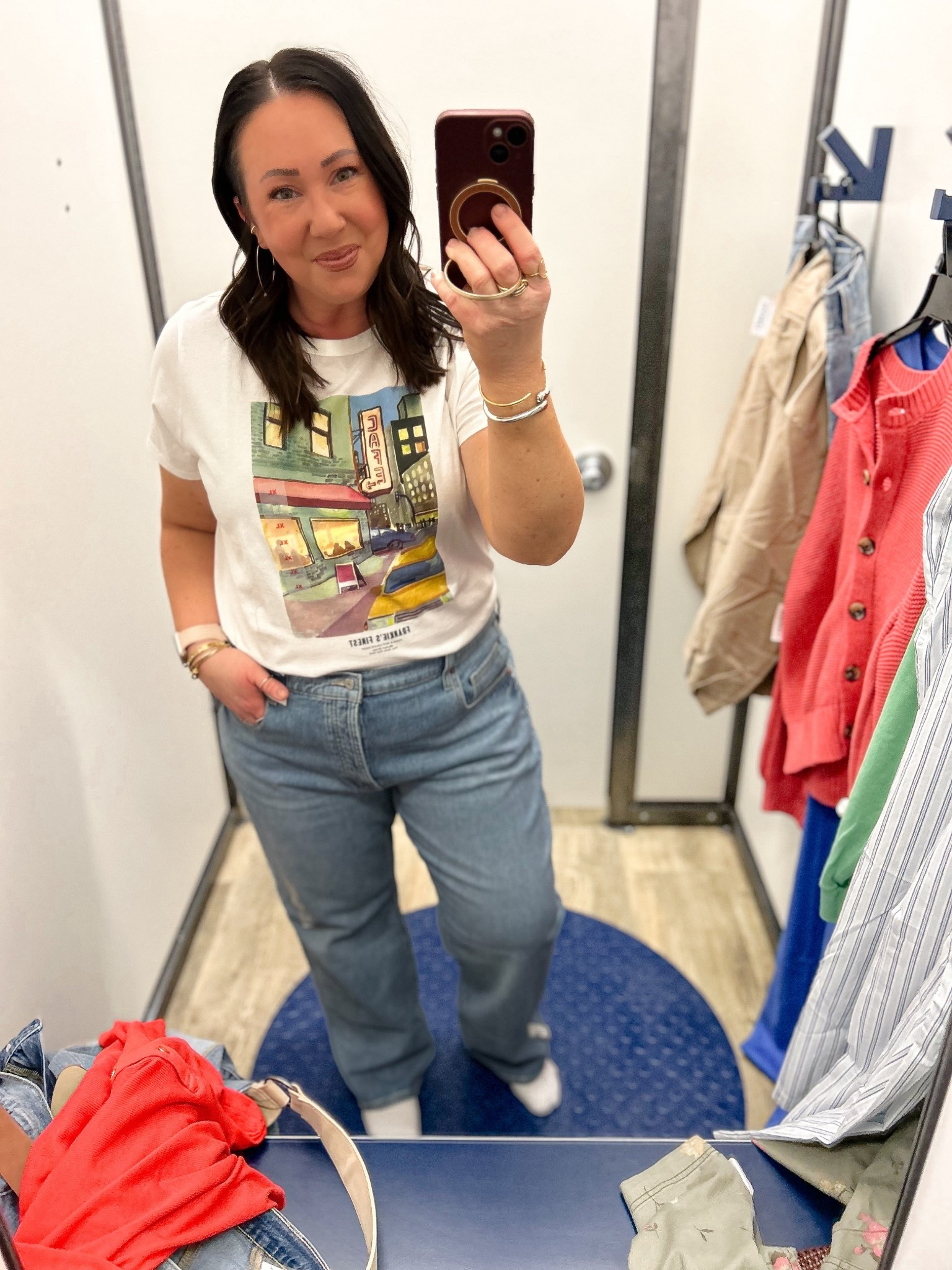 Old Navy try-on! Mid rise slouchy straight jeans! Wearing size 16. Button fly. A little too loose on me, so would prefer a size down in these. XL graphic tee  

#LTKPlusSize #LTKSaleAlert #LTKMidsize
