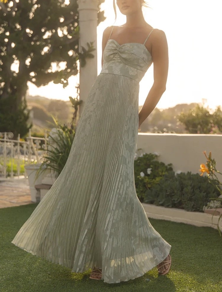 Designed with soft sage tones and intricate floral jacquard texture, this satin maxi dress captures the effortless sophistication of European summer fashion. Under $100.

Keywords:

* floral jacquard maxi dress
* satin maxi dress
* sage green dress
* elegant occasion dress
* wedding guest maxi dress
* feminine formal dress
* romantic satin dress
* floral evening gown
* European summer outfit
* garden party dress
* destination wedding guest look
* sunset dinner outfit
* elevated feminine fashion
* formal celebration dress
* luxury occasion wear
* soft glam style

#LTKgrwm #LTKootd #LTKWedding