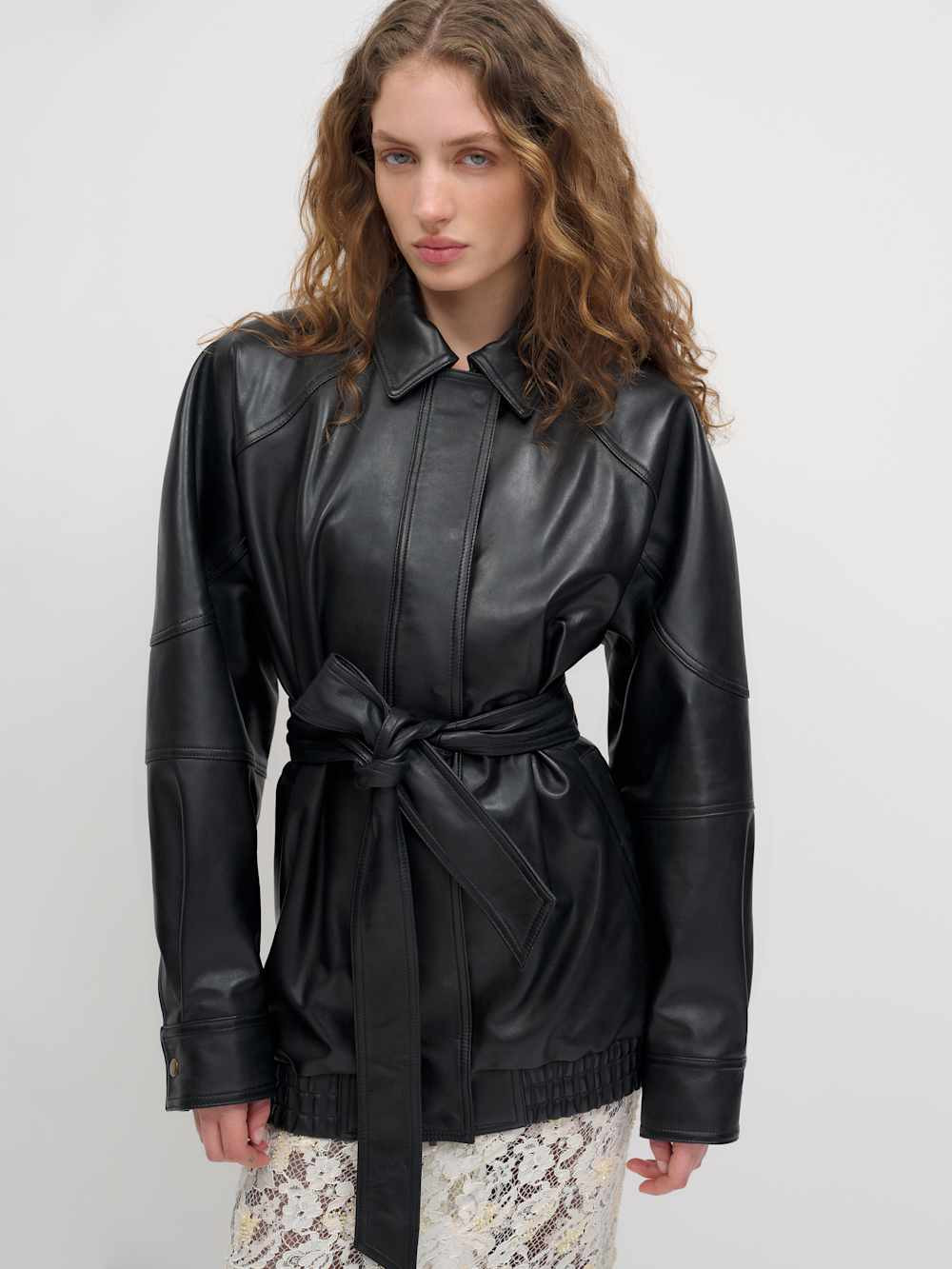 Veda Lennox Leather Oversized Bomber | Reformation (Global)