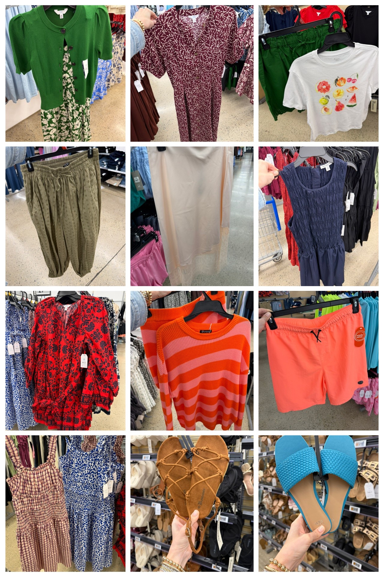 Walmart summer finds are so good! Harem pants and lace satin midi skirts for the high fashion girlie, pops of color with footwear and matching sets by Pretty Garden. #walmartfashion