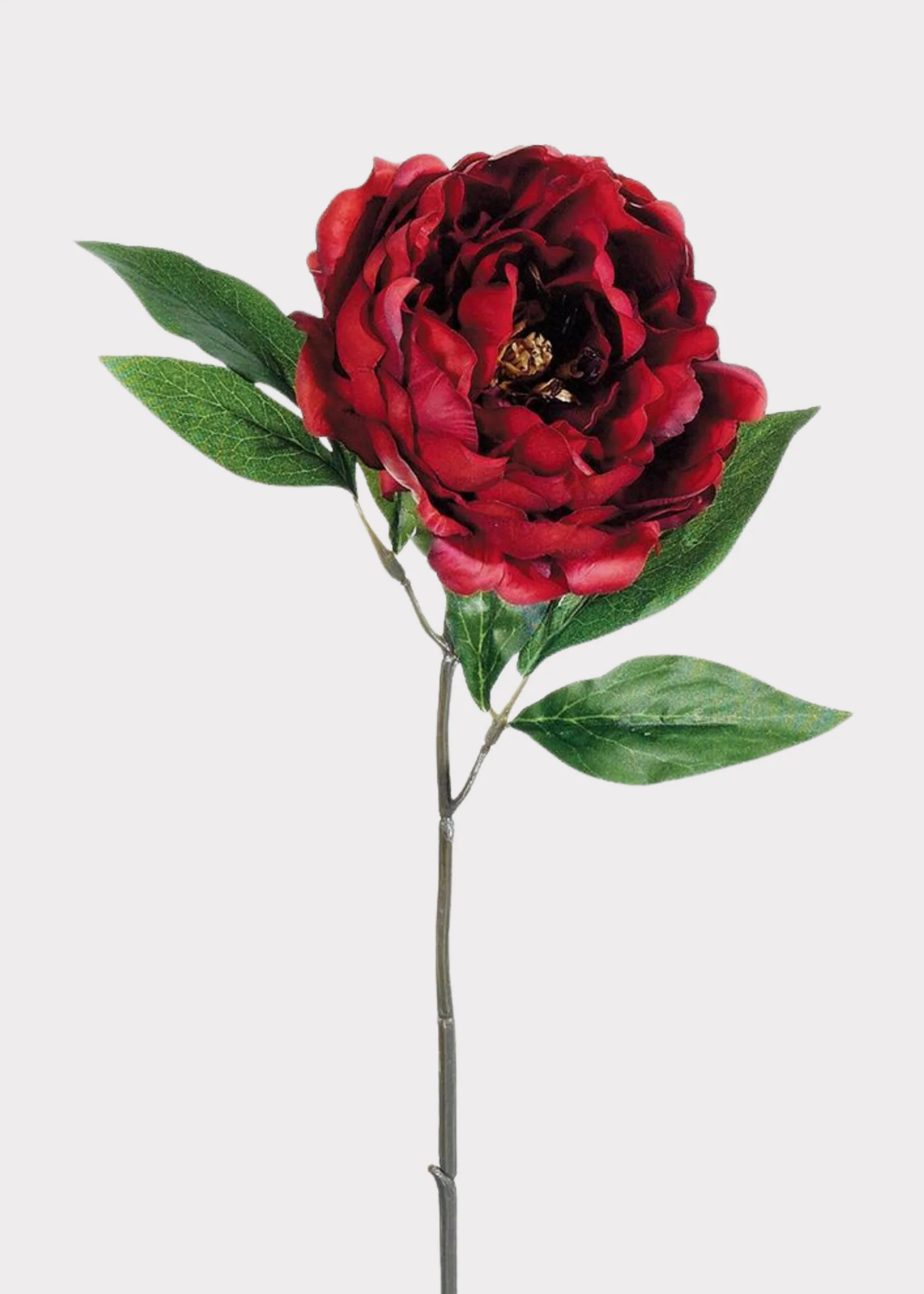 Red Burgundy Artificial Peony Flower - 18.5" | Afloral