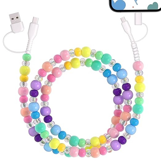 4 in 1 USB C Cable 3FT Candy Color Beaded Multi Charging Cable [MFi Certified] iPhone Charger Cor... | Amazon (US)