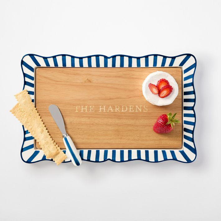 Striped Ceramic Cheese Board Set | Mark and Graham