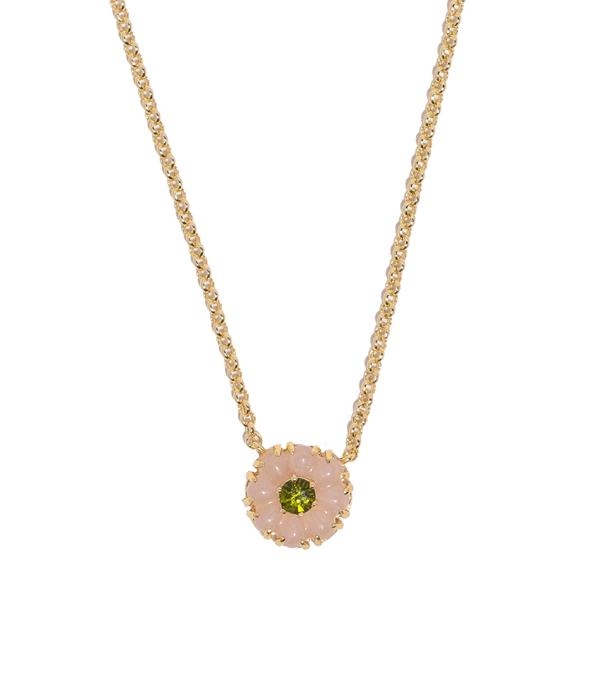 Emeline Flower Necklace in Rose Quartz | Loren Hope Designs