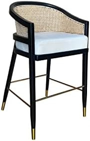 Valarian Mava Home Dining Kitchen Bar Counter Furniture Jasper Solid Wood Handmade Cane, Rattan Back | Amazon (US)