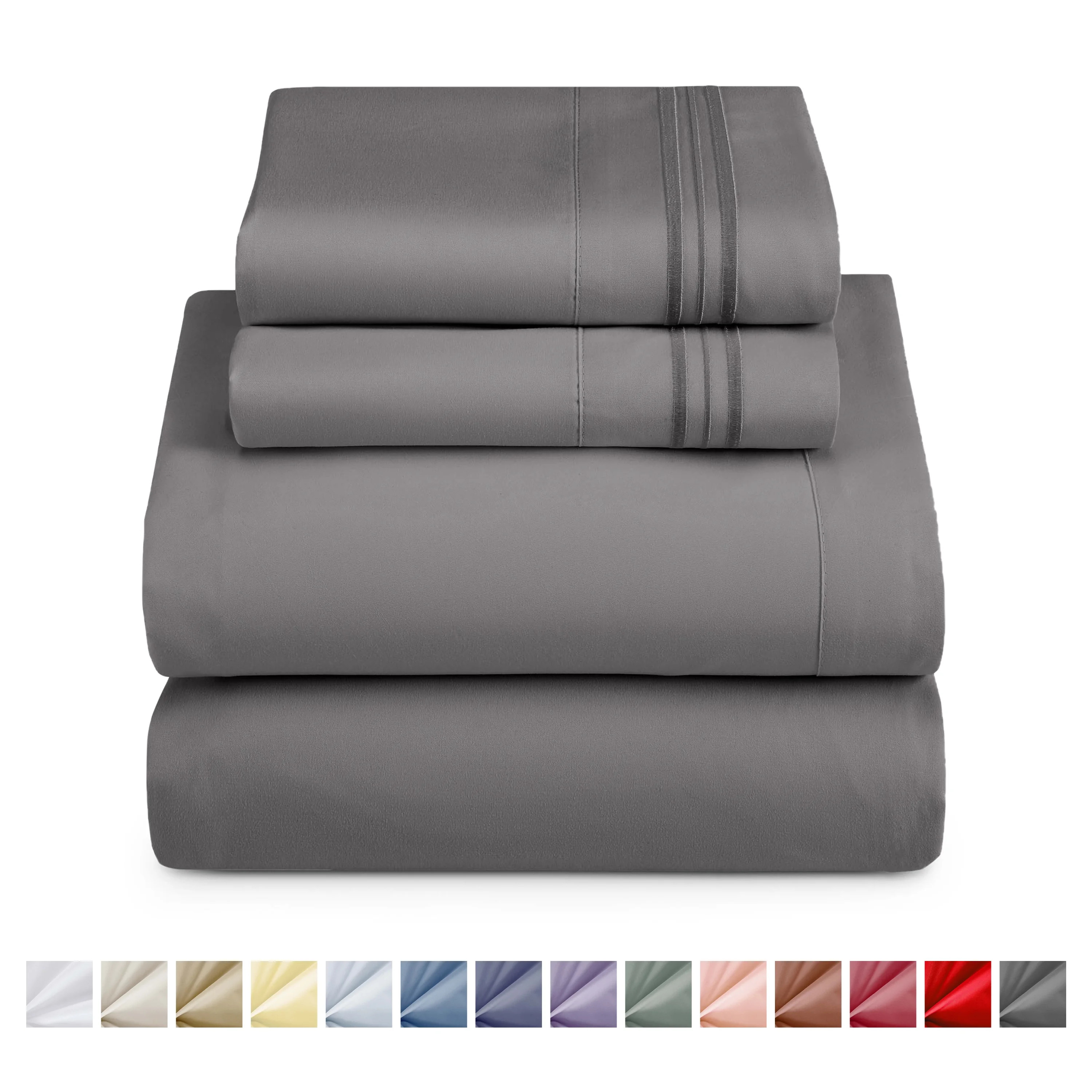 Nestl Bed Sheet Sets, 1800 Series Deep Pocket 4 Piece Bedding, Luxury Soft Microfiber Queen Sheet... | Walmart (US)