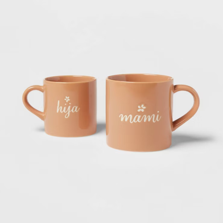 16oz 'Mami' Mug and 10oz 'Hija' Mini Mug Peach Orange - Threshold™ | Target