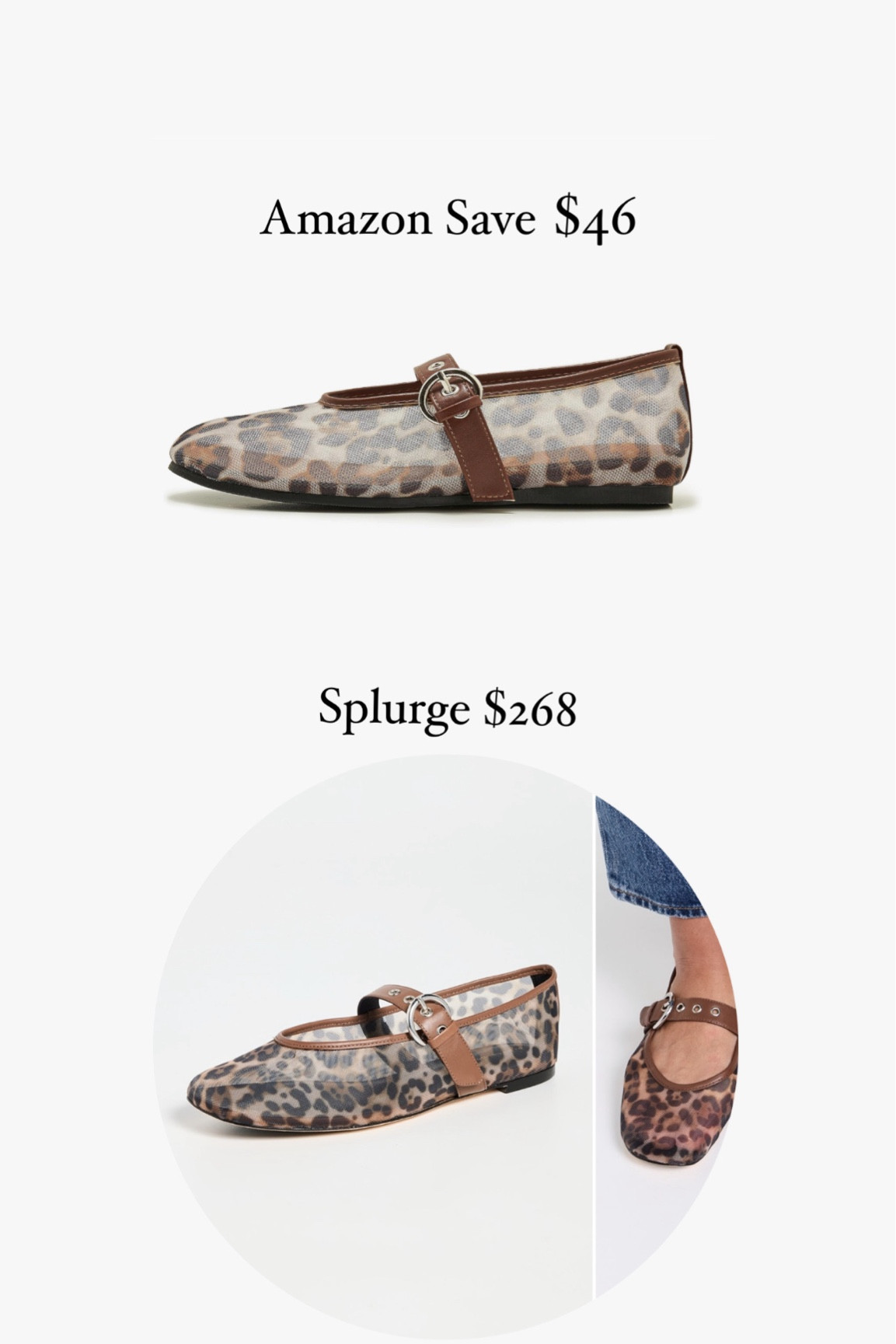 Leopard print ballet flats! Loving this Amazon find 🙌🏻

Linking up all my favorite save/splurge here 