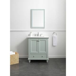 Home Decorators Collection Orillia 30 in. W x 22 in. D Vanity in Misty Latte with Engineered Ston... | The Home Depot