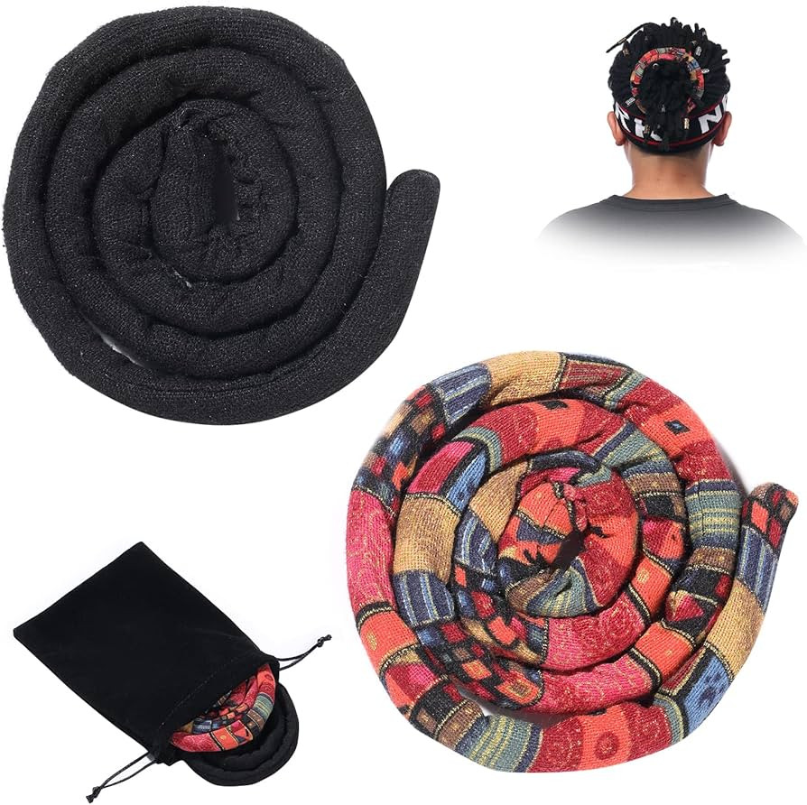 2 Pcs Spiral Lock Hair Tie Dreadlock Accessory, 2 Colors bendable hair tie product with 1 Storage... | Amazon (US)