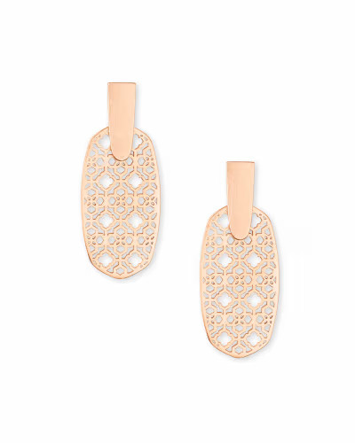 Aragon Rose Gold Drop Earrings in Rose Gold Filigree | Kendra Scott