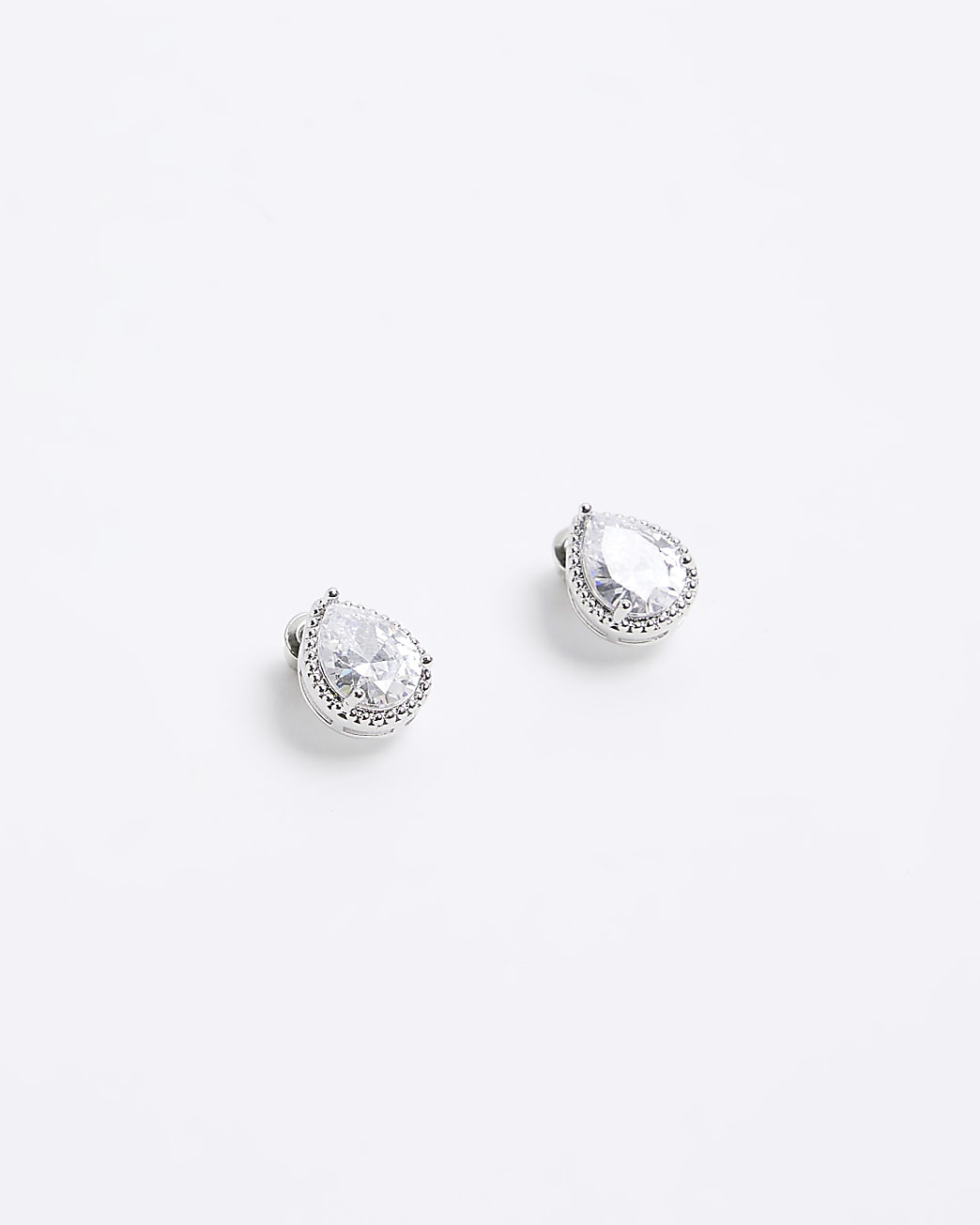 Silver Diamante Stud Earrings | River Island (UK & IE)