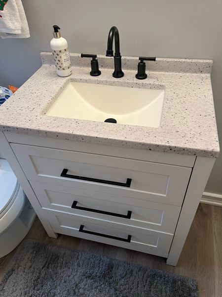 Bathroom vanity details and fixtures 