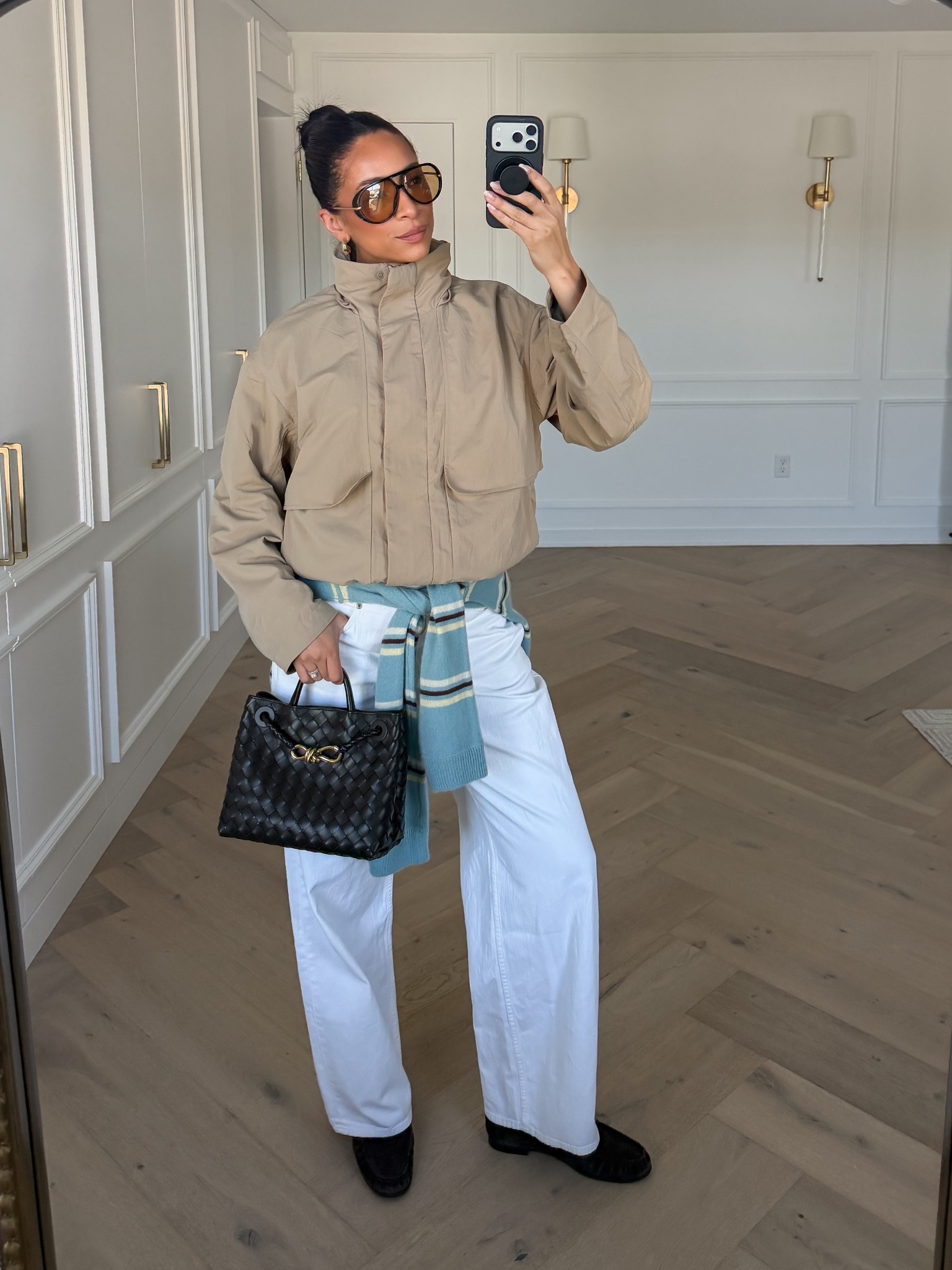 Spring outfit! Size S waterproof funnel neck jacket with hidden hood, 27 long jeans, S tank, S striped sweater 



Spring transitional outfit, rain jacket, spring jacket, white jeans, spring outfit 

#LTKmomlife #LTKootd #LTKSeasonal