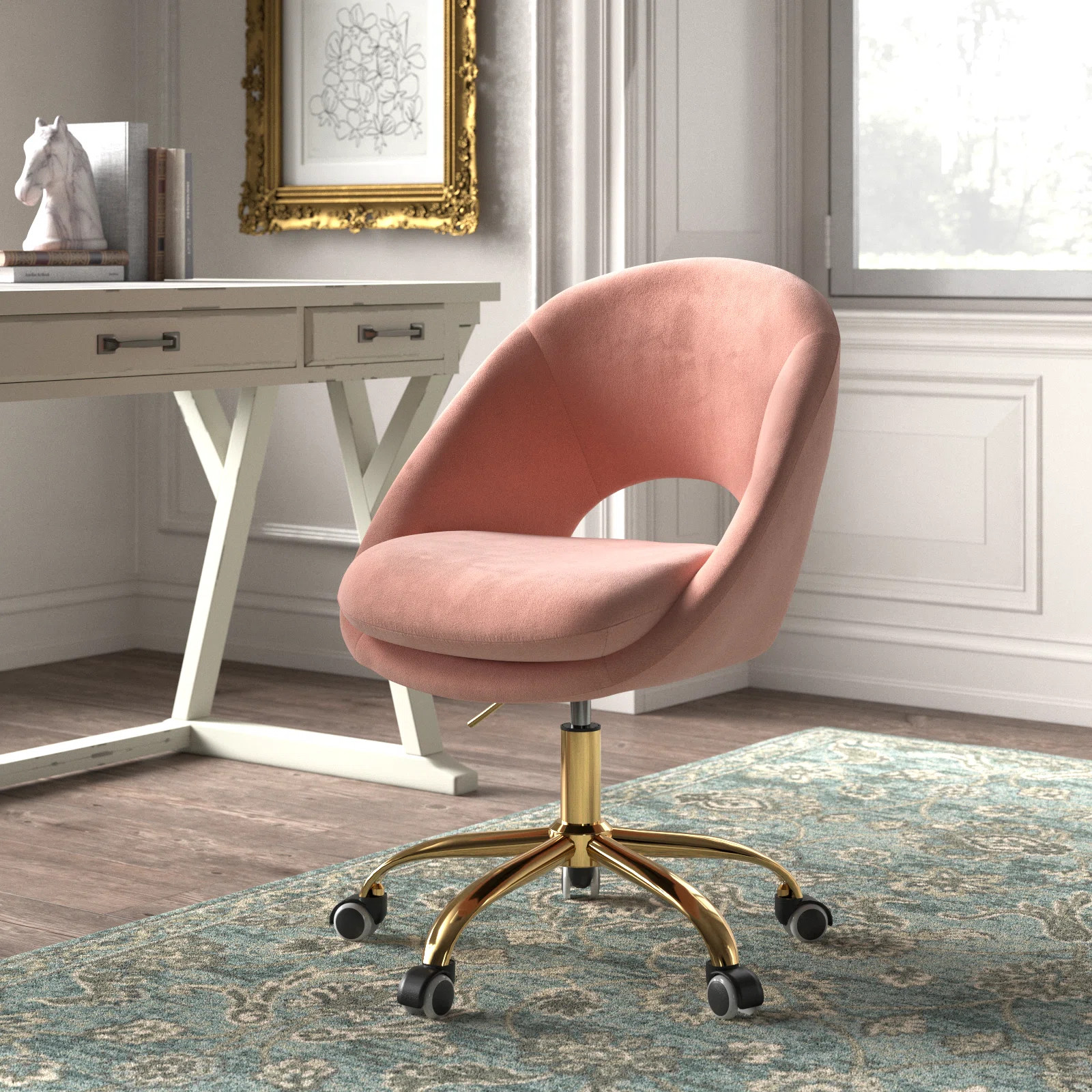 Louise Velvet Modern Task Chair with Ergonomic Design | Wayfair North America