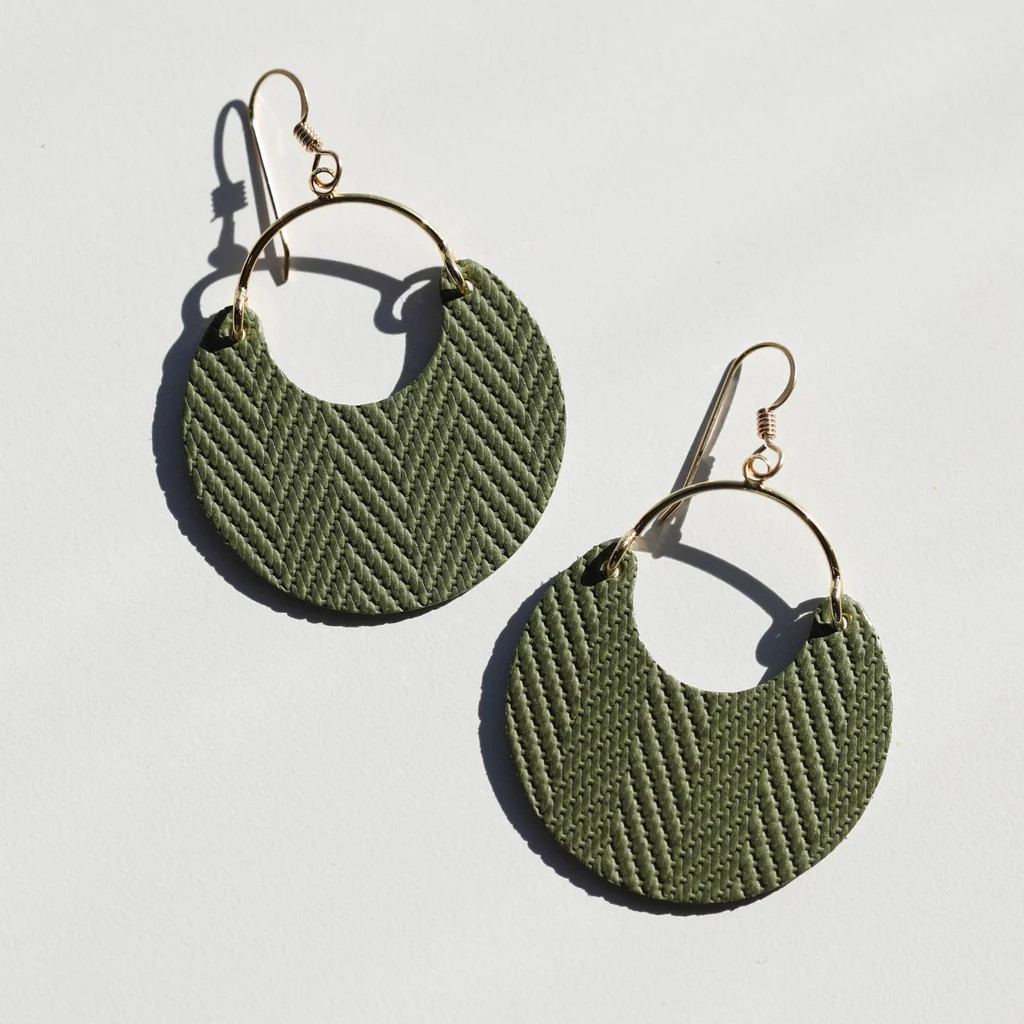 Green Palm Ninas | Nickel and Suede