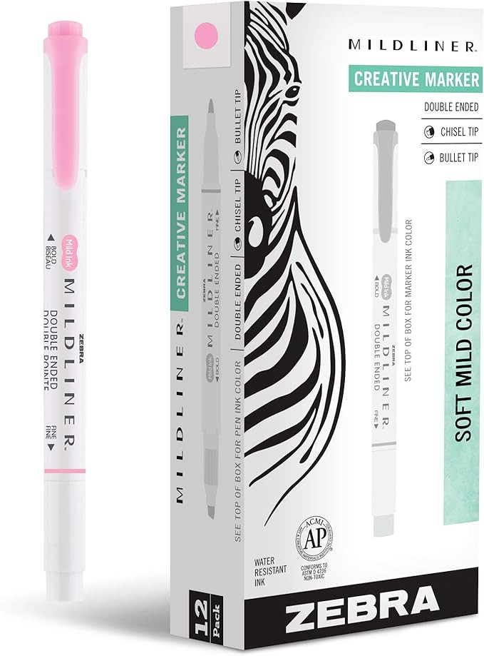 Zebra Pen Mildliner Dual-Tip Highlighters, Broad and Fine Tips, Ideal for Bible Highlighting, No ... | Amazon (US)