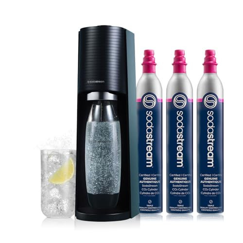 SodaStream Terra Sparkling Water Maker Bundle in Black - includes 3-Pack CO2 and Carbonating Bottle | Amazon (US)