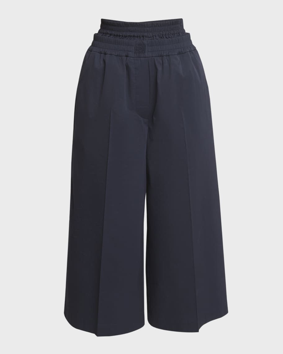 Loewe Double Waistband Wide-Leg Crop Trousers | Neiman Marcus