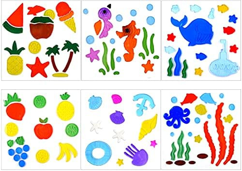 Summer Gel Window Clings Window Decals Jelly Window Stickers for Kids-Anti-Collision Summer Decorati | Amazon (US)