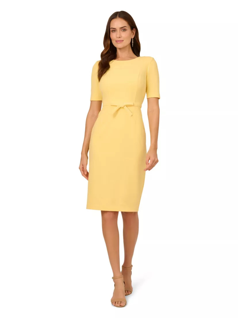 Stretch Crepe Bow Sheath Dress | Belk