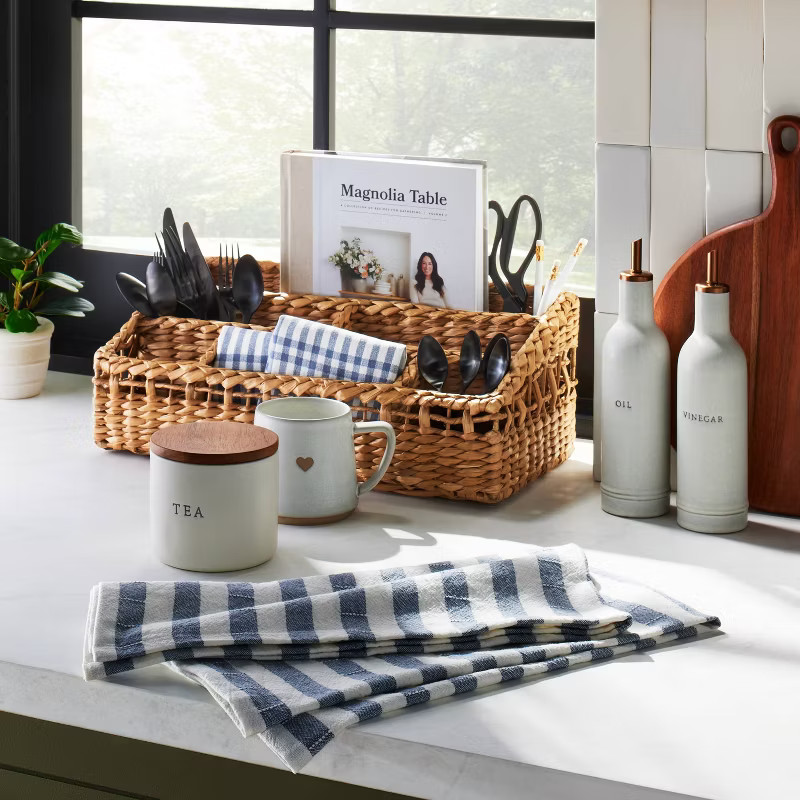 Stoneware Tea Canister with Wood Lid Cream/Brown - Hearth & Hand™ with Magnolia | Target