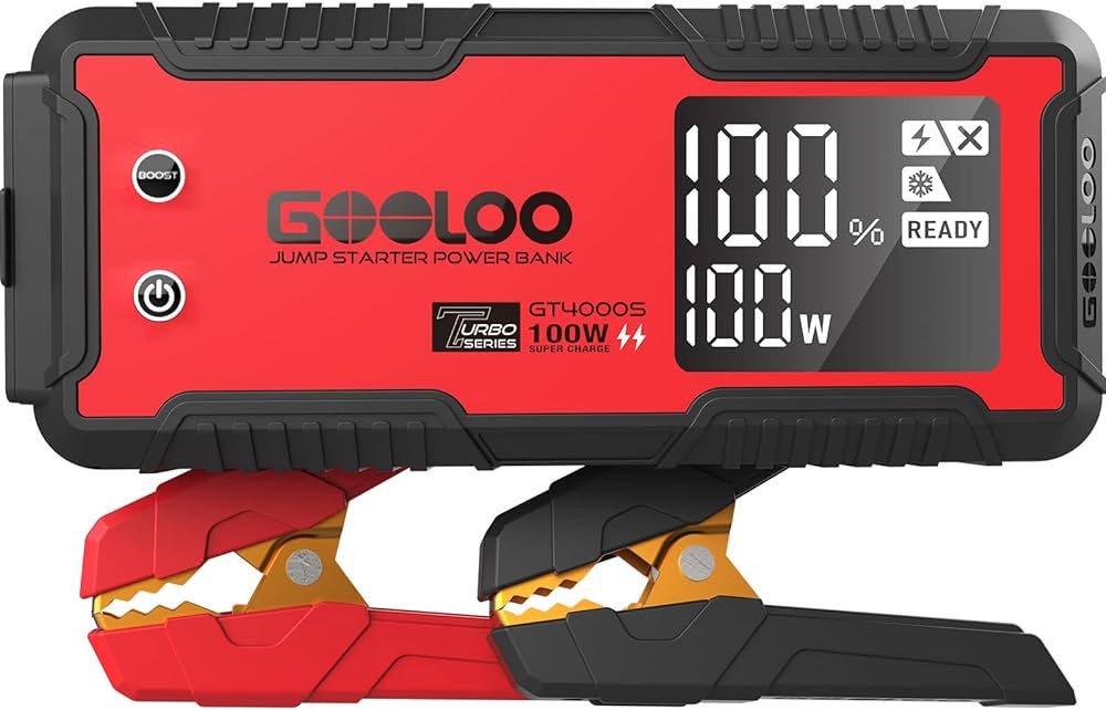 GOOLOO GT4000S Jump Starter 4000 Amp Car Starter 100W Two-Way Fast-Charging Portable Car Battery ... | Amazon (US)