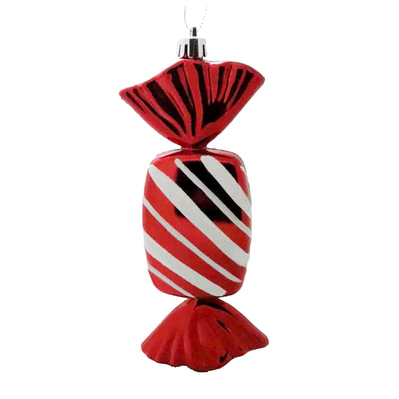 Red & White Candy Shatterproof Ornament, 5.7" | At Home