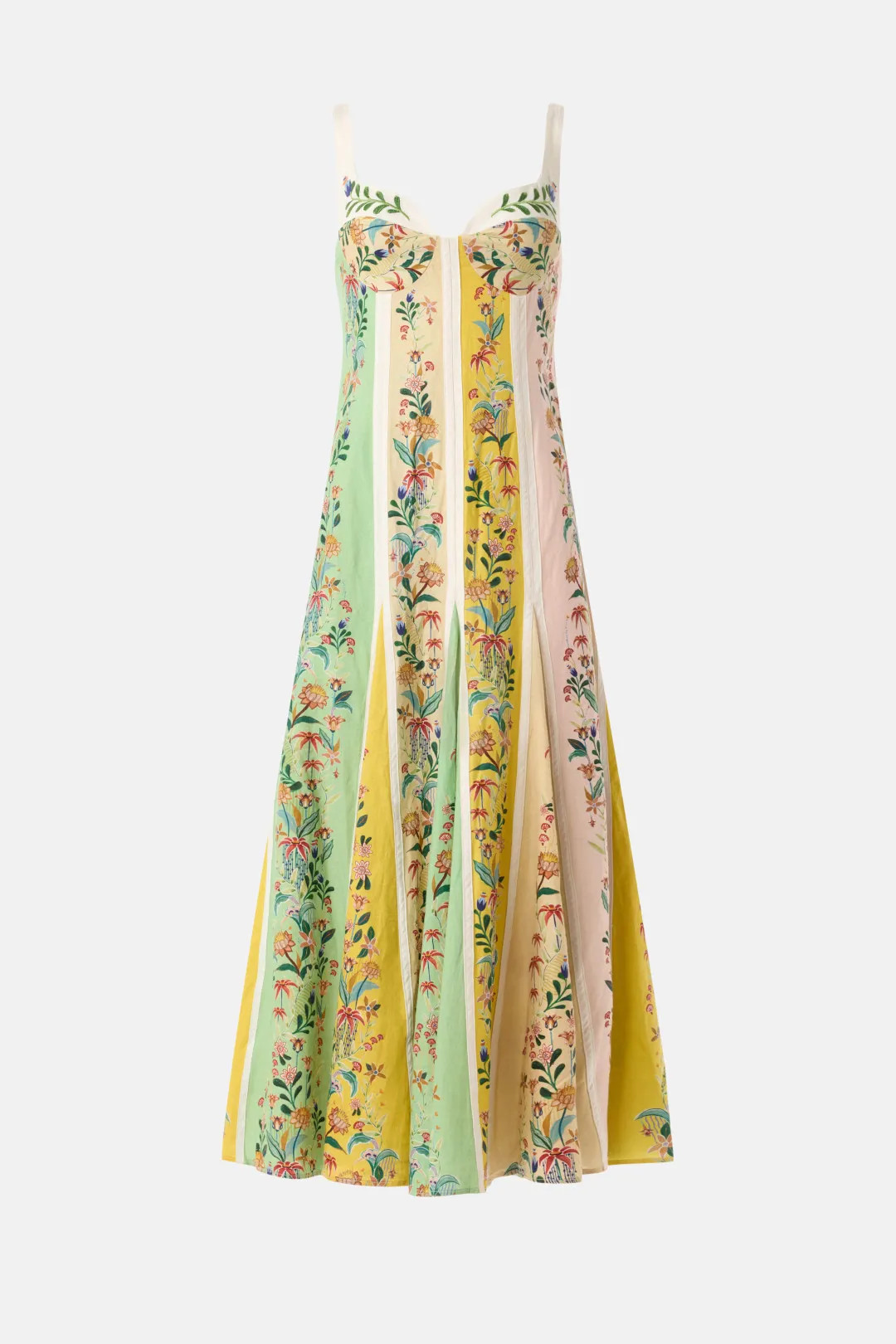 FARM Rio Delicate Floral Stripes Midi Dress | Rent the Runway