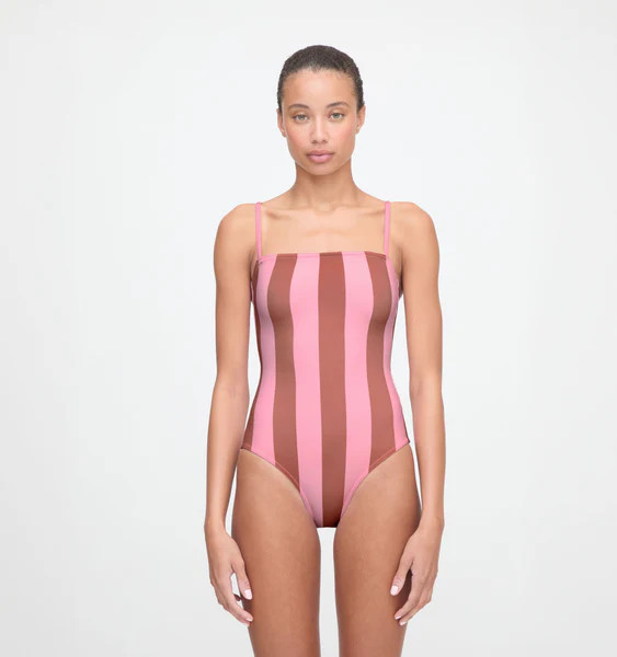 The Giana One Piece - Coral Cabana Stripe | Hill House Home US