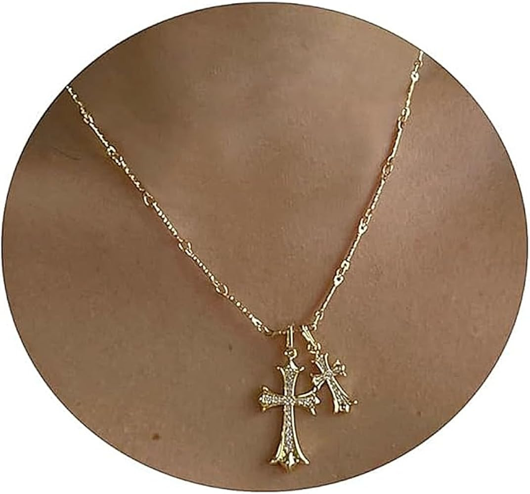 Cross Necklaces for Women - Dainty Cross Necklace 14k Gold Plated Necklace Simple Gold Charm Jewe... | Amazon (US)