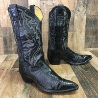 Justin Vtg Teju Lizard Cowboy Boots Men's 9.5 E | Etsy (US)