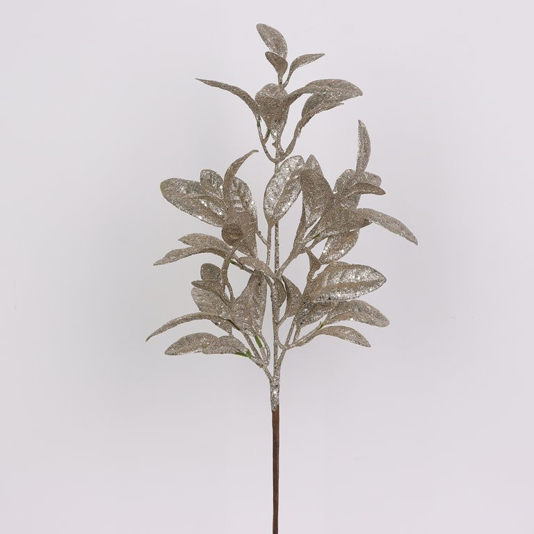 Gold Glitter Leaves Christmas Pick, 18 in, by Holiday Time | Walmart (US)