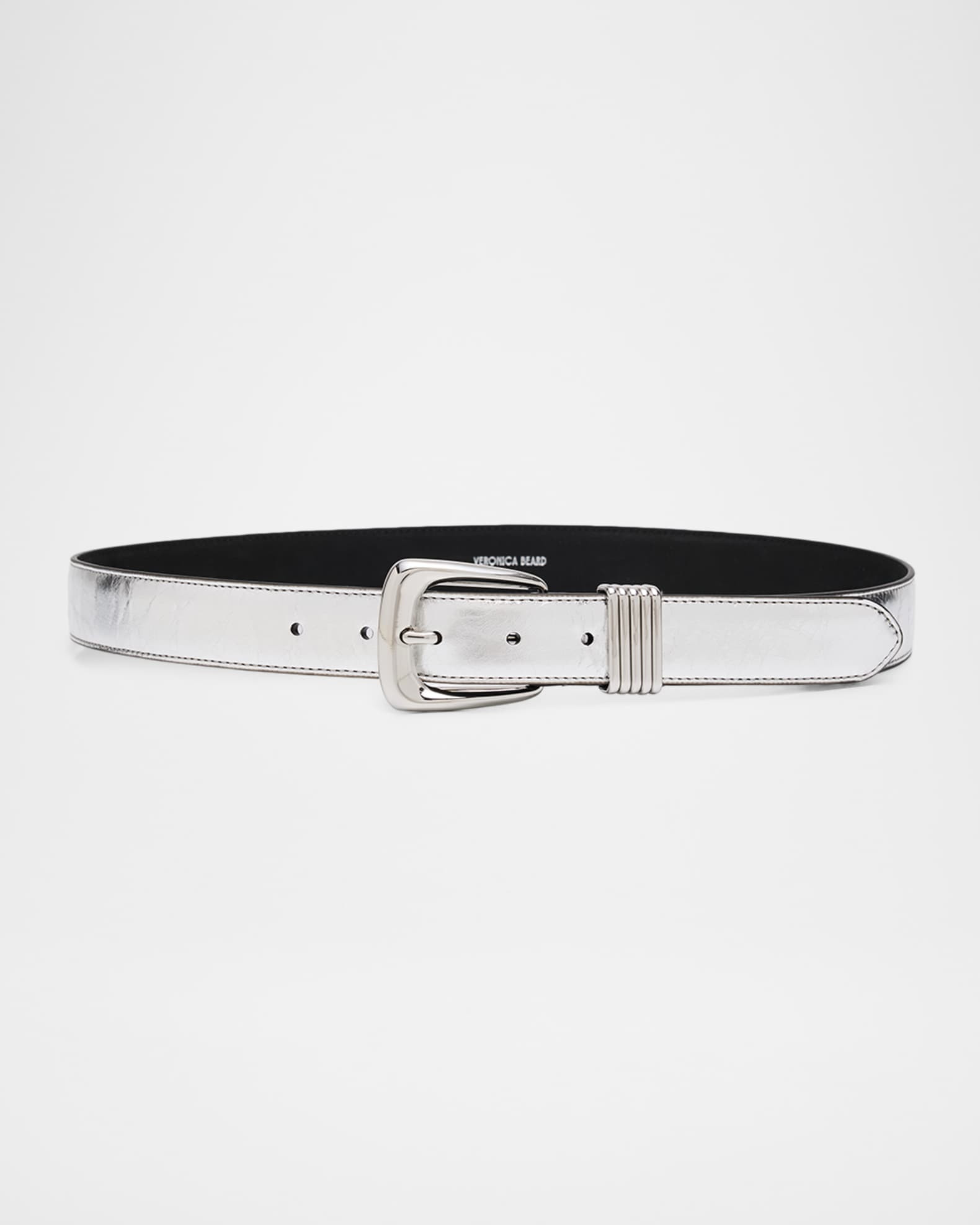 Veronica Beard Arch Metallic Leather Belt | Neiman Marcus