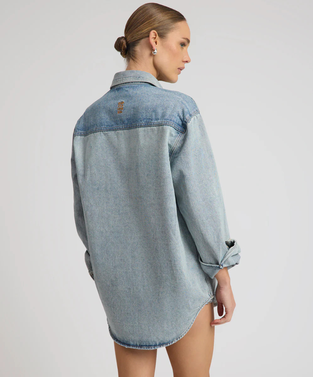 Saint Tropez Everyday Denim Shacket - Hendrixe Blue | One Teaspoon | OneTeaspoon
