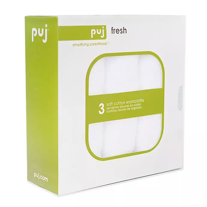 Puj® Fresh 3-Pack Soft Cotton Washcloths | buybuy BABY | buybuy BABY