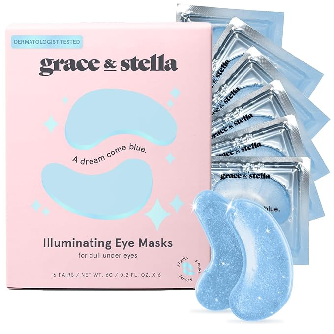grace & stella Award Winning Under Eye Mask (Blue, 6 Pairs) Reduce Dark Circles, Puffy Eyes, Unde... | Amazon (US)