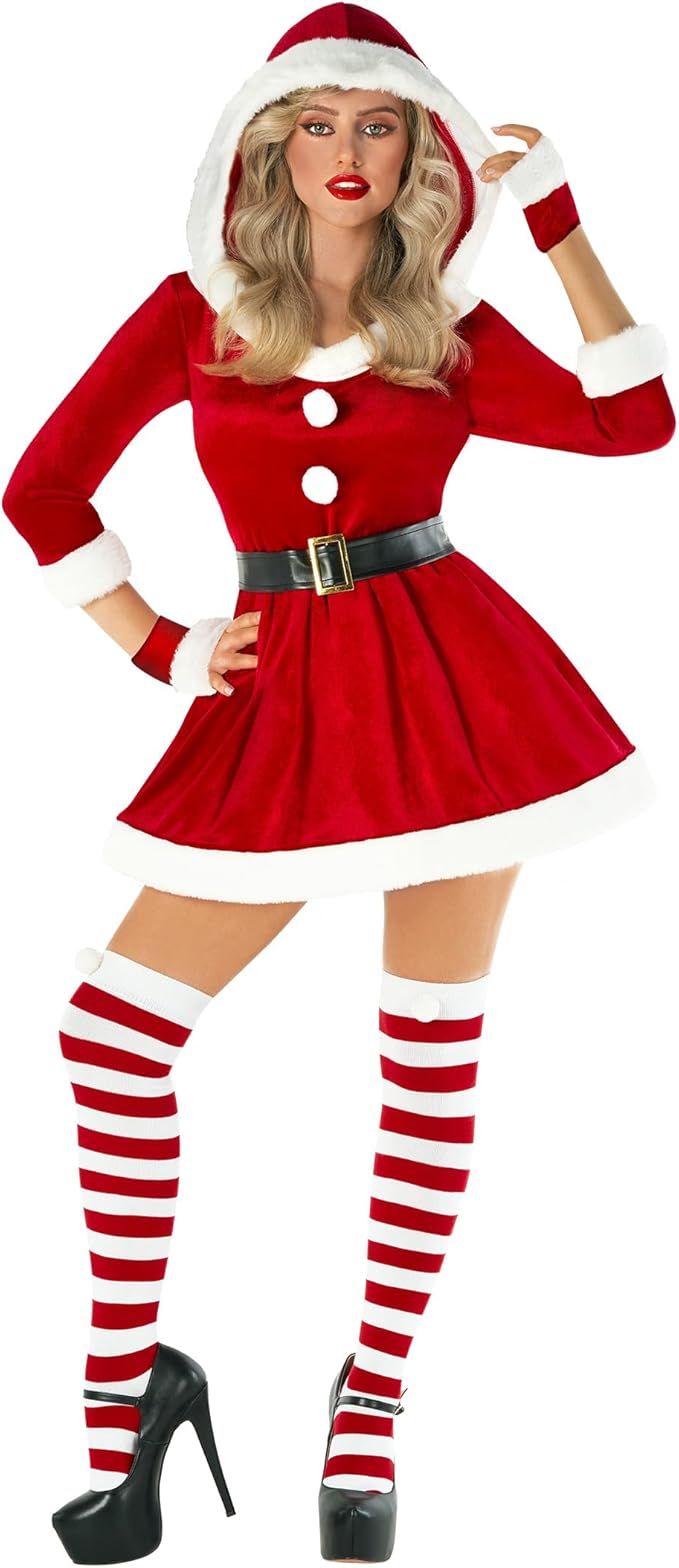 Morph Mrs Claus Costume For Women Plus Size S-3XL Womens Santa Dress Costume Santa Claus Costume ... | Amazon (US)