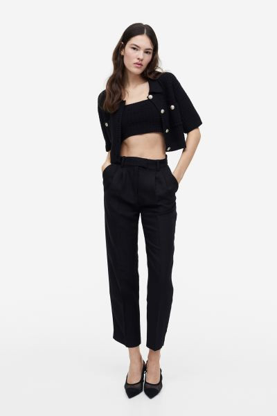 Tapered Linen-blend Pants | H&M (US + CA)