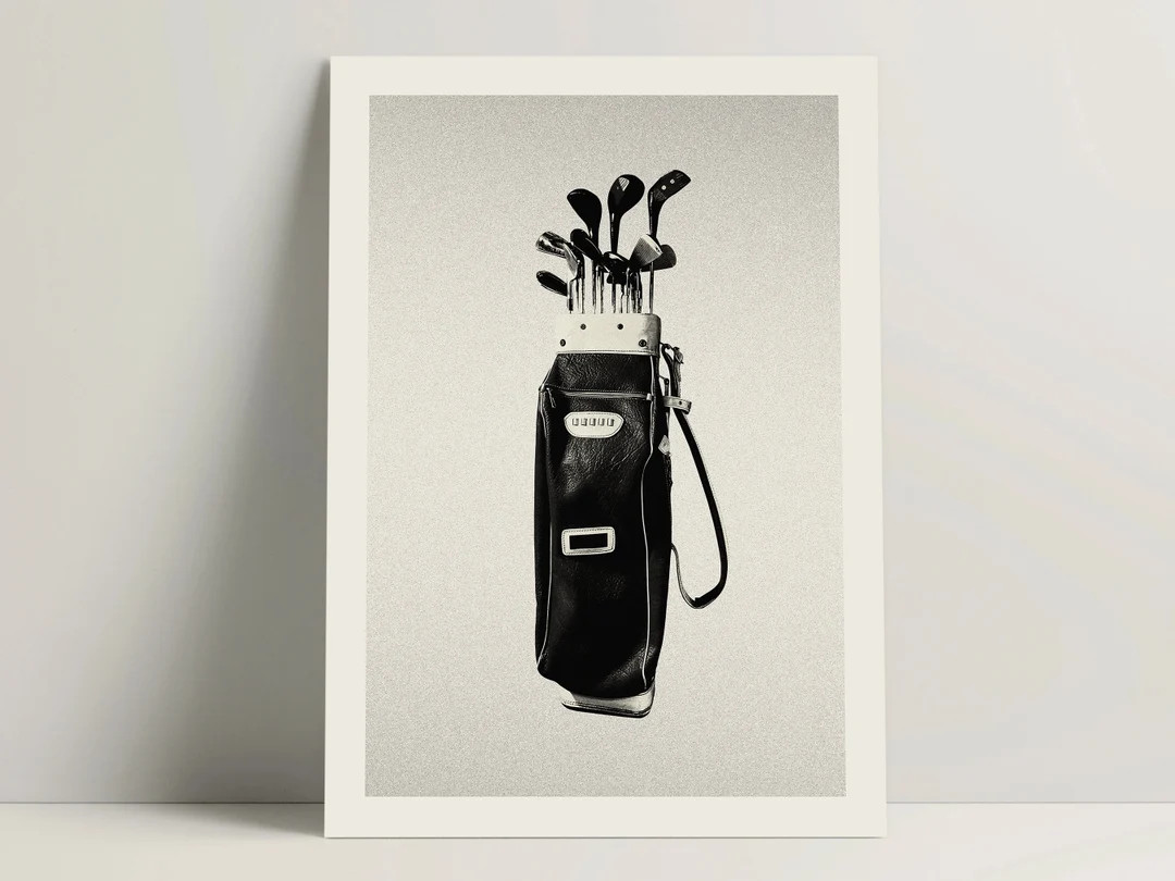 Golf Poster, Vintage Golf Bag Wall Art for Office & Bedroom Decor, Stylish Golfer Poster Print, G... | Etsy (US)