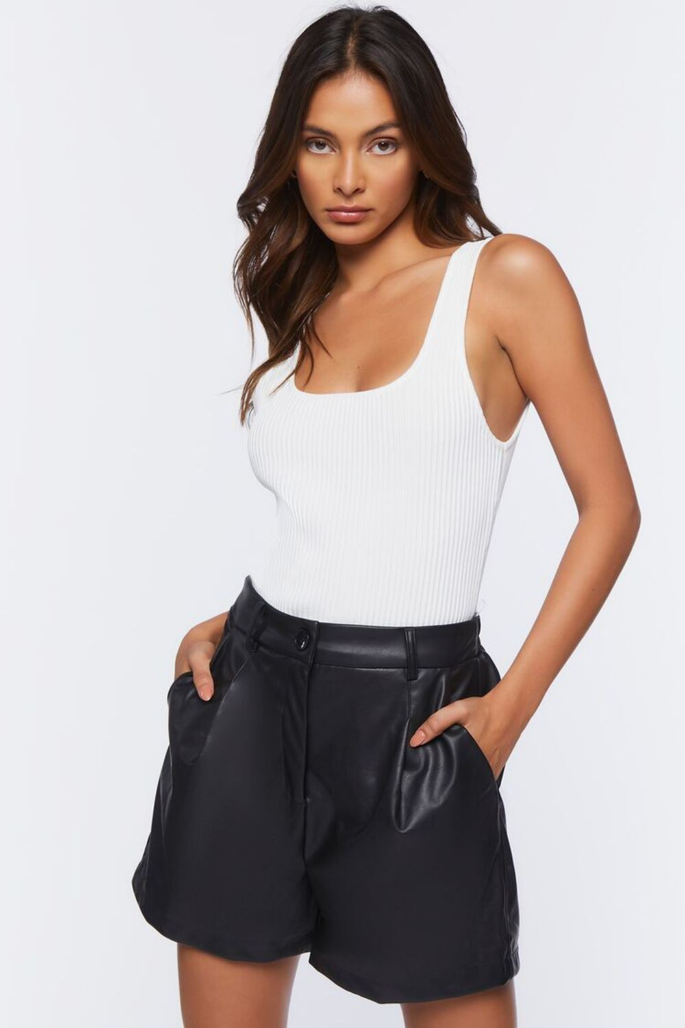 Faux Leather High-Rise Shorts | Forever 21 | Forever 21 (US)