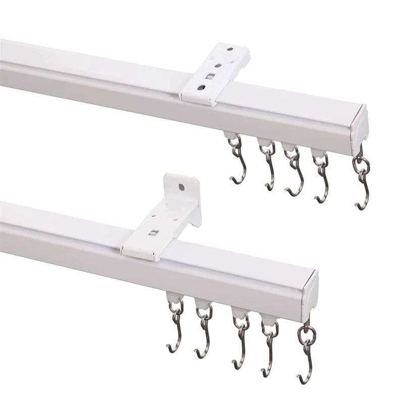 Ceiling or Wall Mounted LORA Track Kit For Drapery Curtain Room Divider | TWOPAGES