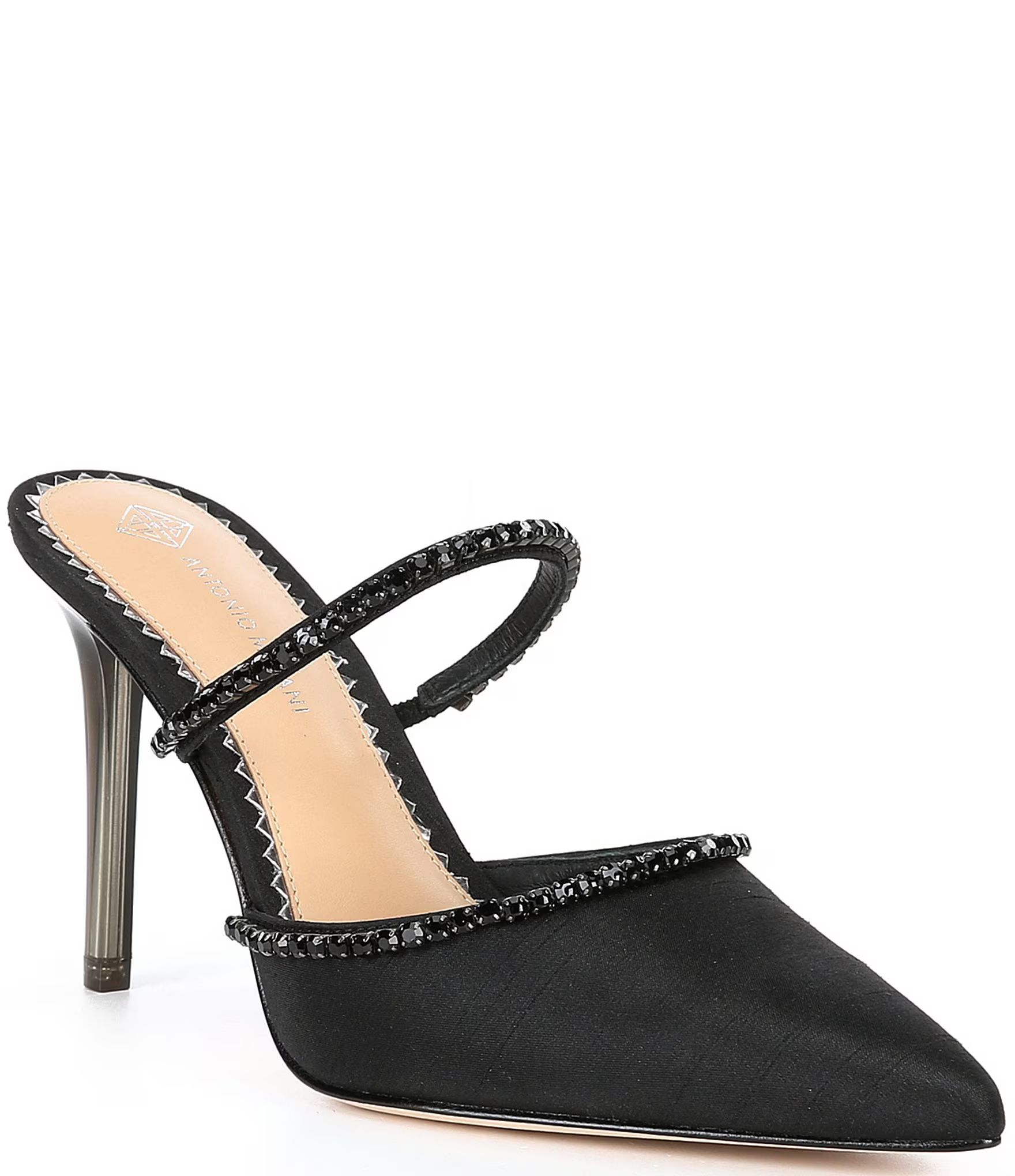 Elisha Satin Rhinestone Mules | Dillard's