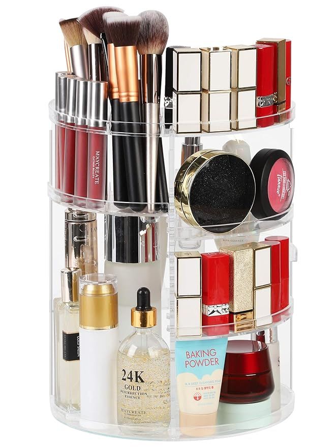 Syntus 360 Rotating Makeup Organizer, Adjustable Bathroom Makeup Spinning Storage Holder, Large C... | Amazon (US)