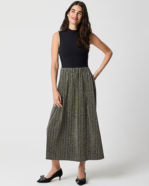 best seller4.7(3 REVIEWS)Mockneck mixed-media sparkle dressComparable value:$138.00Your price:$69... | J.Crew Factory