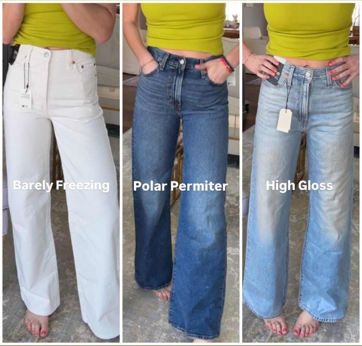 Levi’s wide leg denim in 3 washes - all great for autumns! 🍁 I’m wearing a 26x32 

#LTKmomlife #LTKgrwm #LTKootd