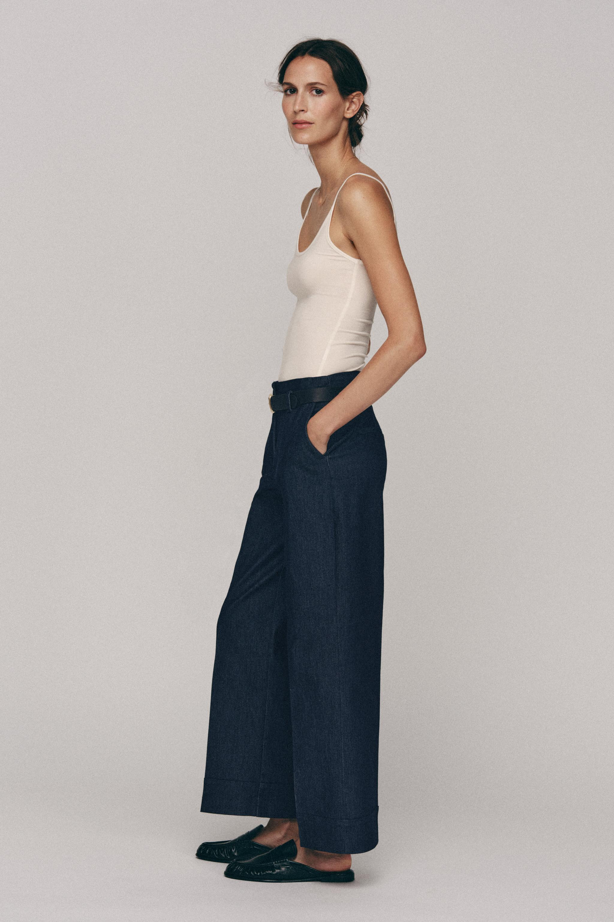 HOSE MIT GÜRTEL UND SAUMAUFSCHLAG | Zara DE