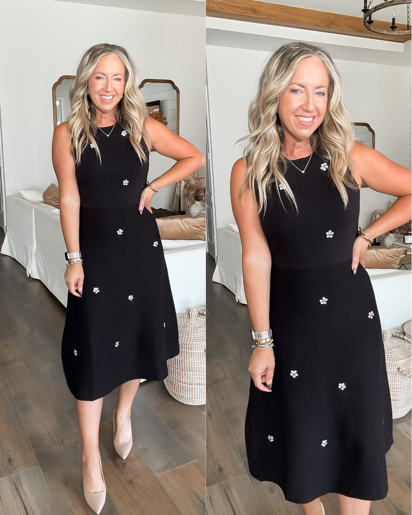 Holiday style from Walmart ✨ Affordable women's clothing, black embellushed dress, trending style, winter look, Christmas outfit, holiday dresses, holiday event, work party, date night, chic holiday looks. 

 

 #LTKHoliday #LTKootd #LTKFindsUnder50